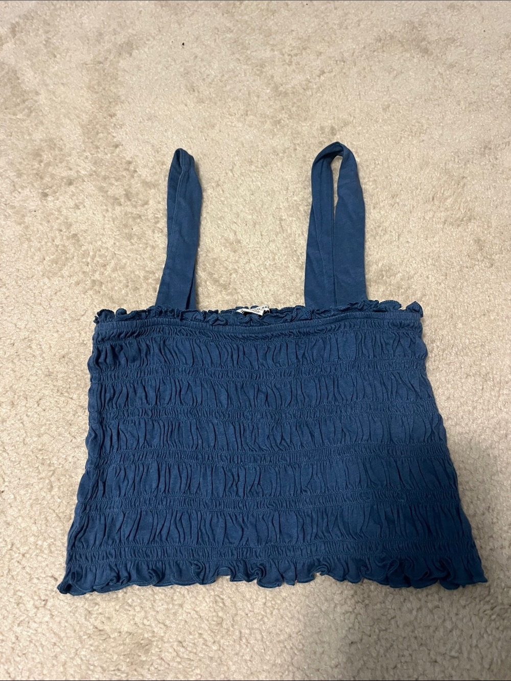 American Eagle Outfitters Blue Smocked Tank Top